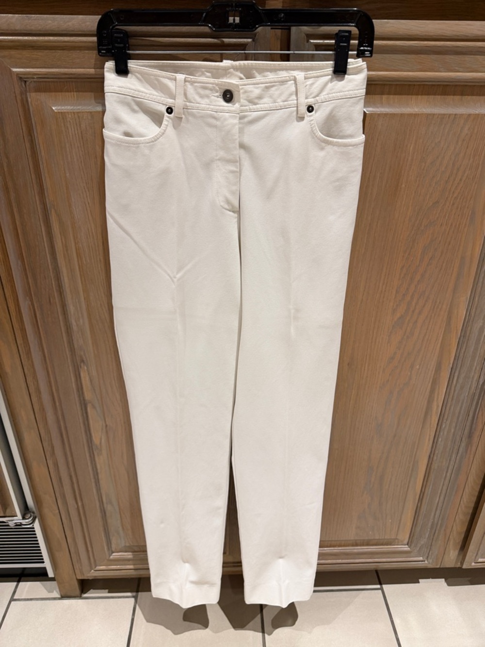 Nina McLemore White STRETCH NYLON Pants w Pockets